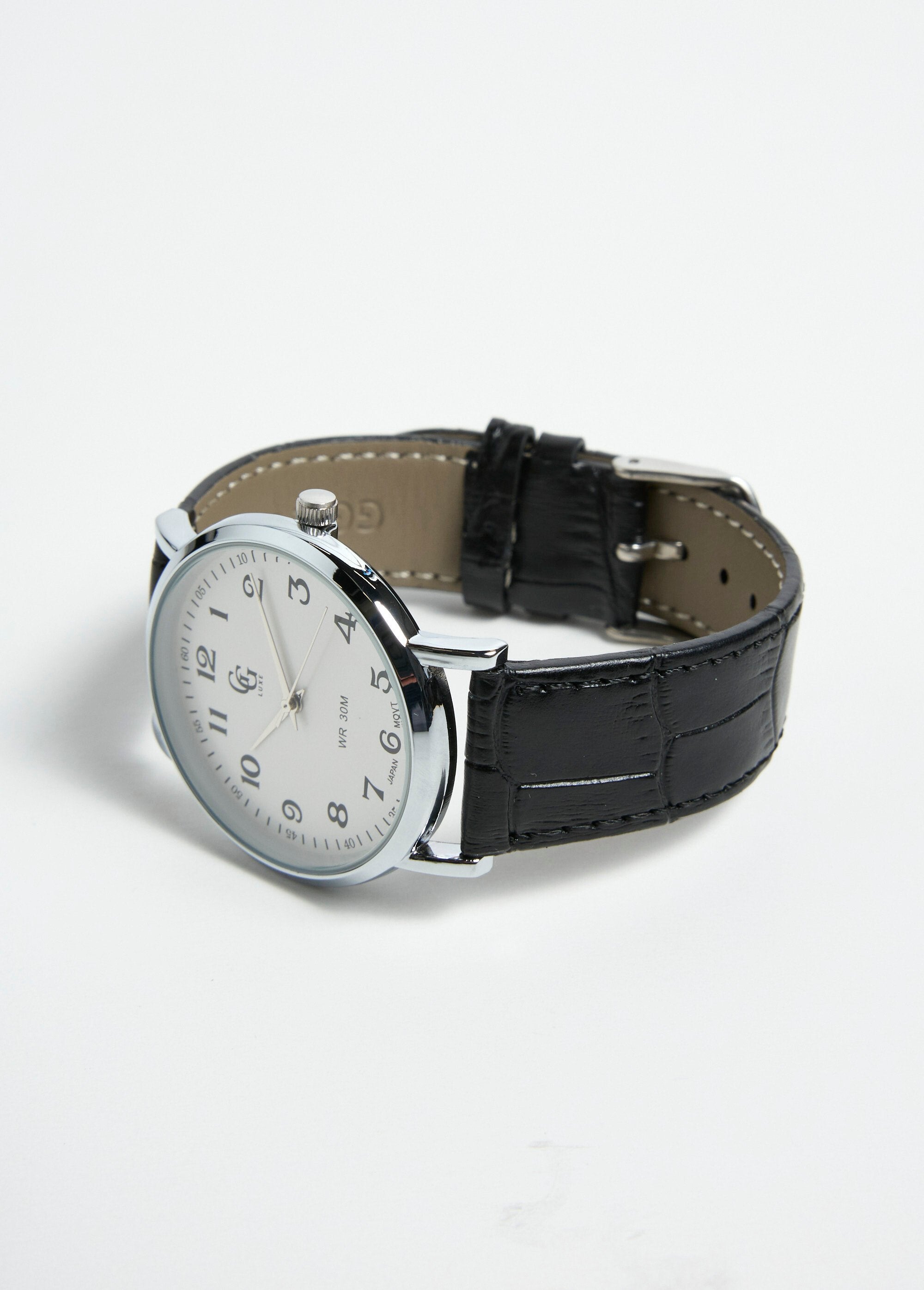 Reloj_redondo_de_acero_inoxidable_y_piel_estilo_cocodrilo._Negro_DE1_slim