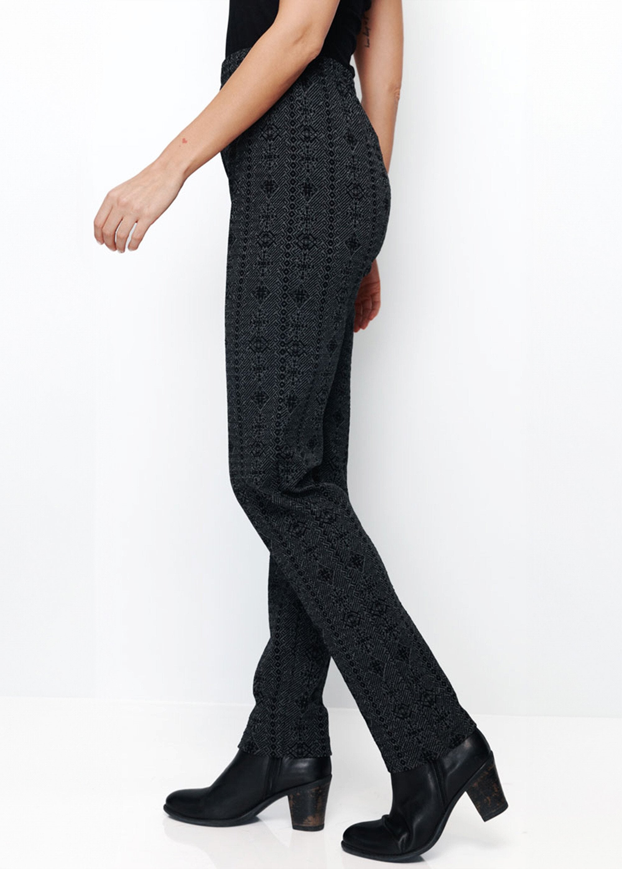 Leggings_de_punto_elástico_con_cintura_elástica_Antracita_y_negro_DR1_slim