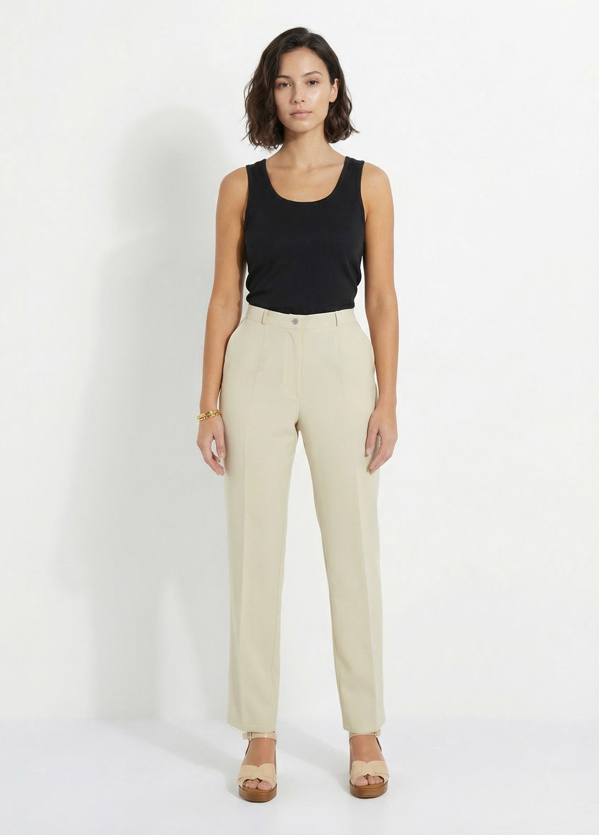 Pantalón_recto_liso_con_cintura_semielástica_Arena_SF1_slim