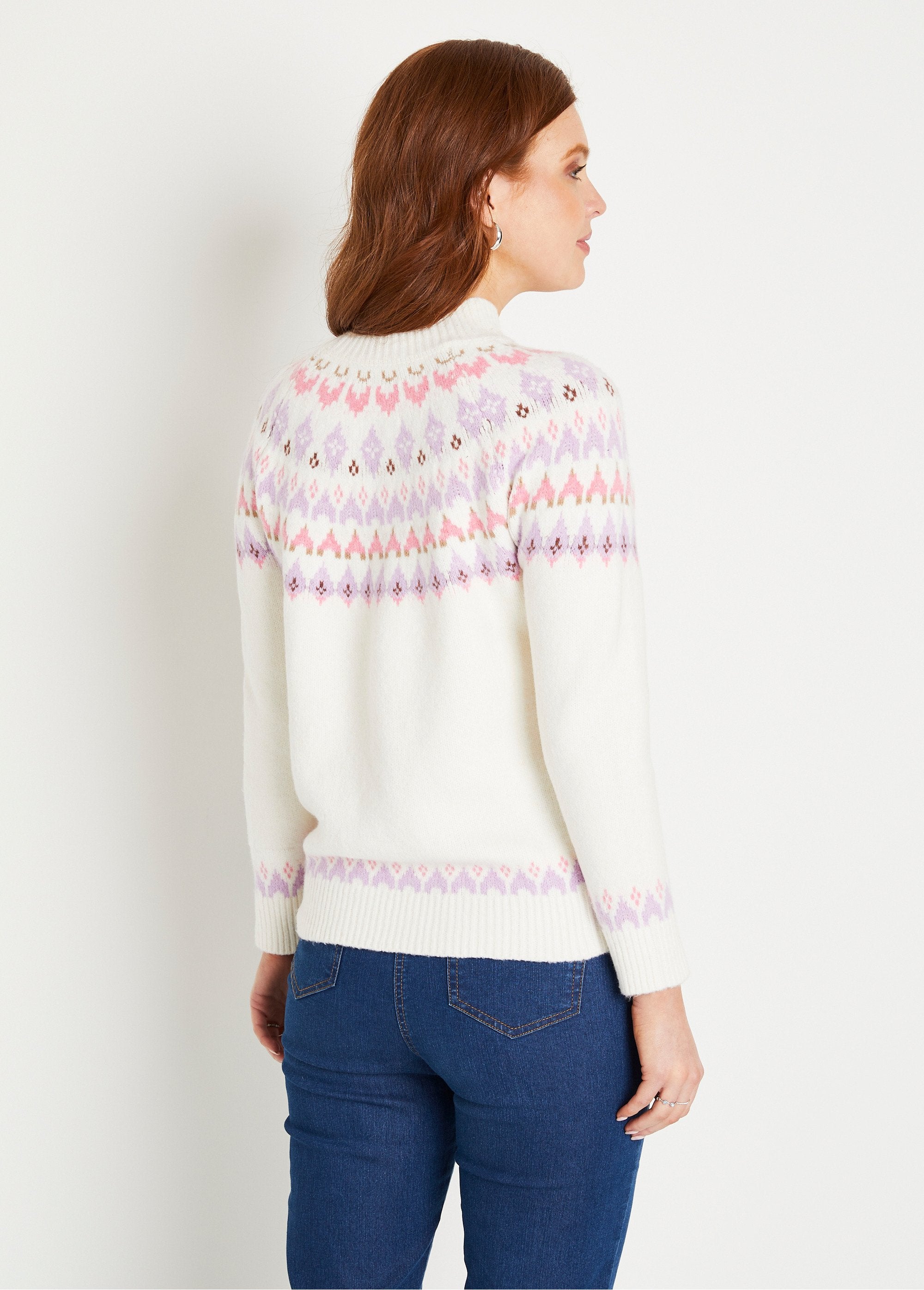 Cálido_jersey_corto_con_cuello_alto_en_jacquard_soleado_Crudo_y_rosa_DO1_slim