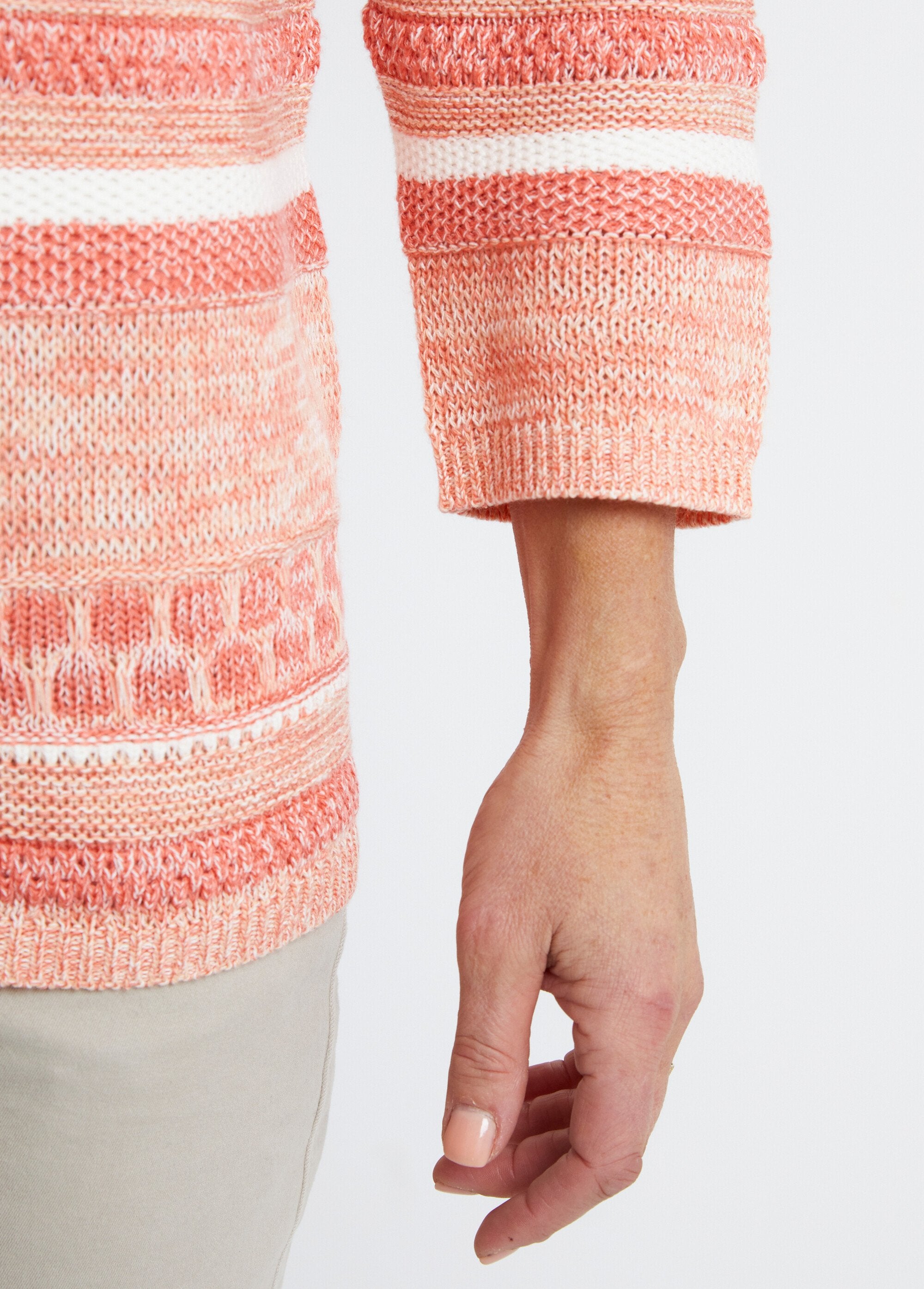 Jersey_de_manga_3/4_efecto_rayas_Albaricoque_DE2_slim