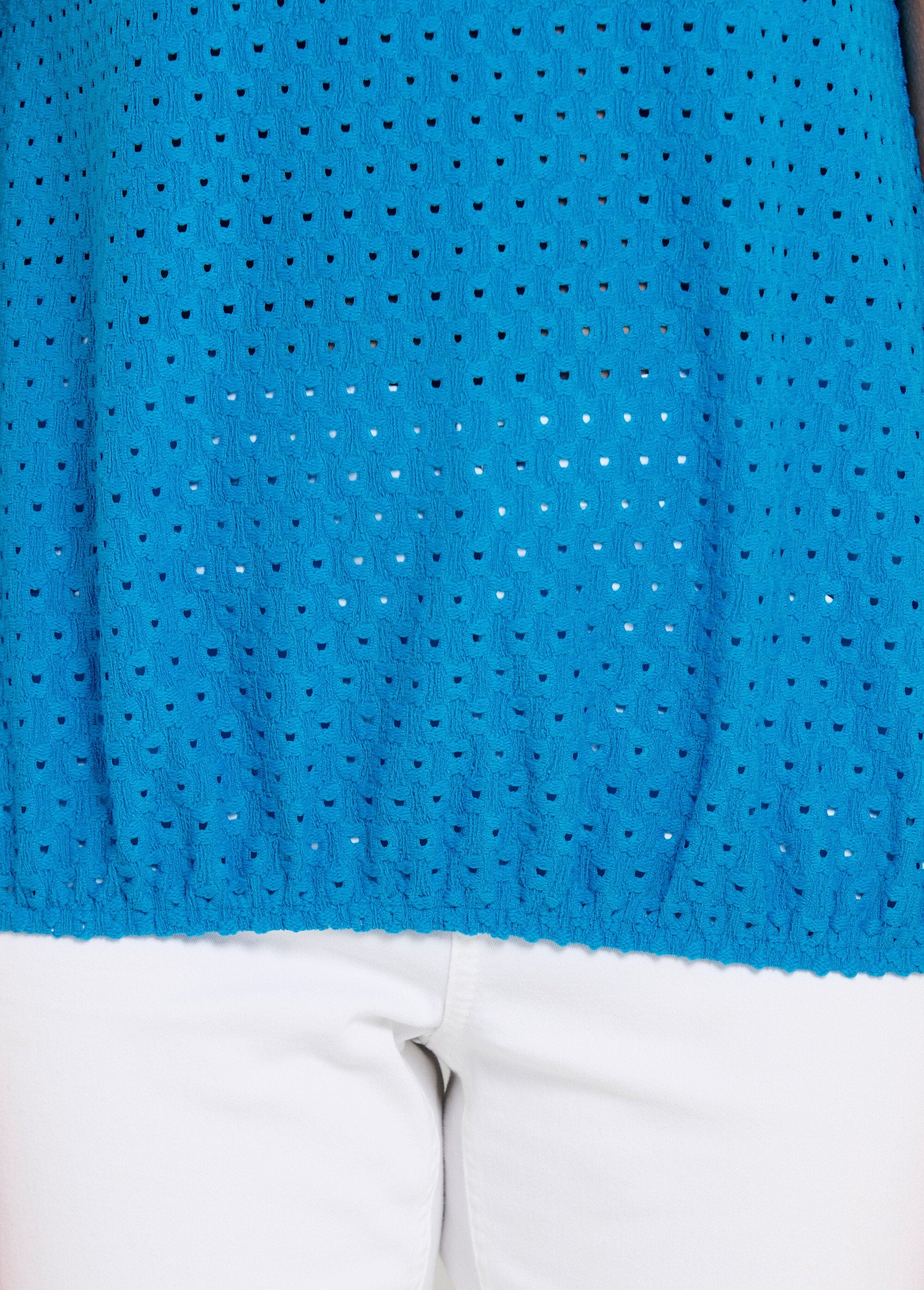 Camiseta_holgada_con_blusa_corta_lisa_de_cuello_en_V_Turquesa_DE1_slim