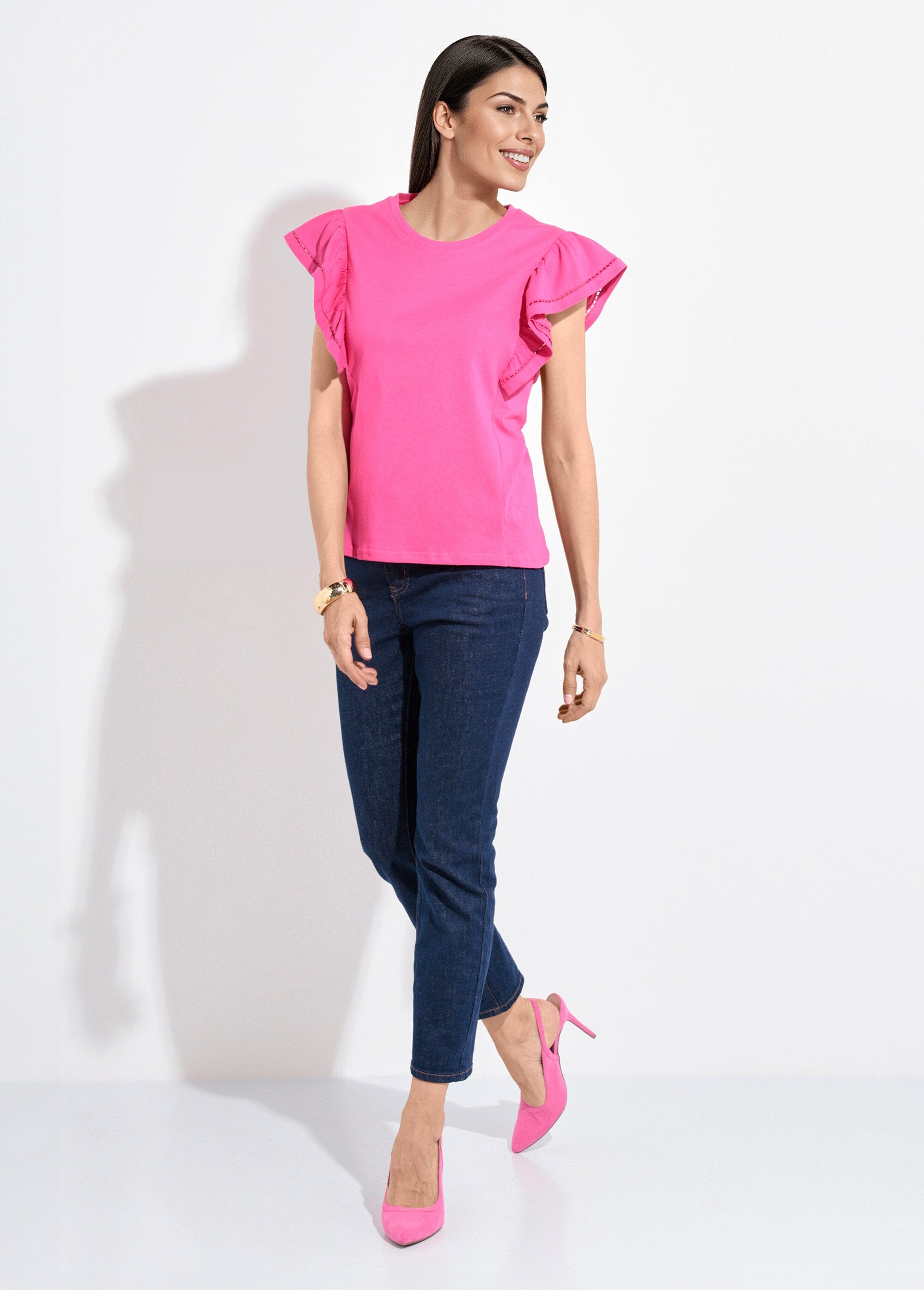 Camiseta_de_manga_corta_con_volantes_calados_Fucsia_SF1_slim