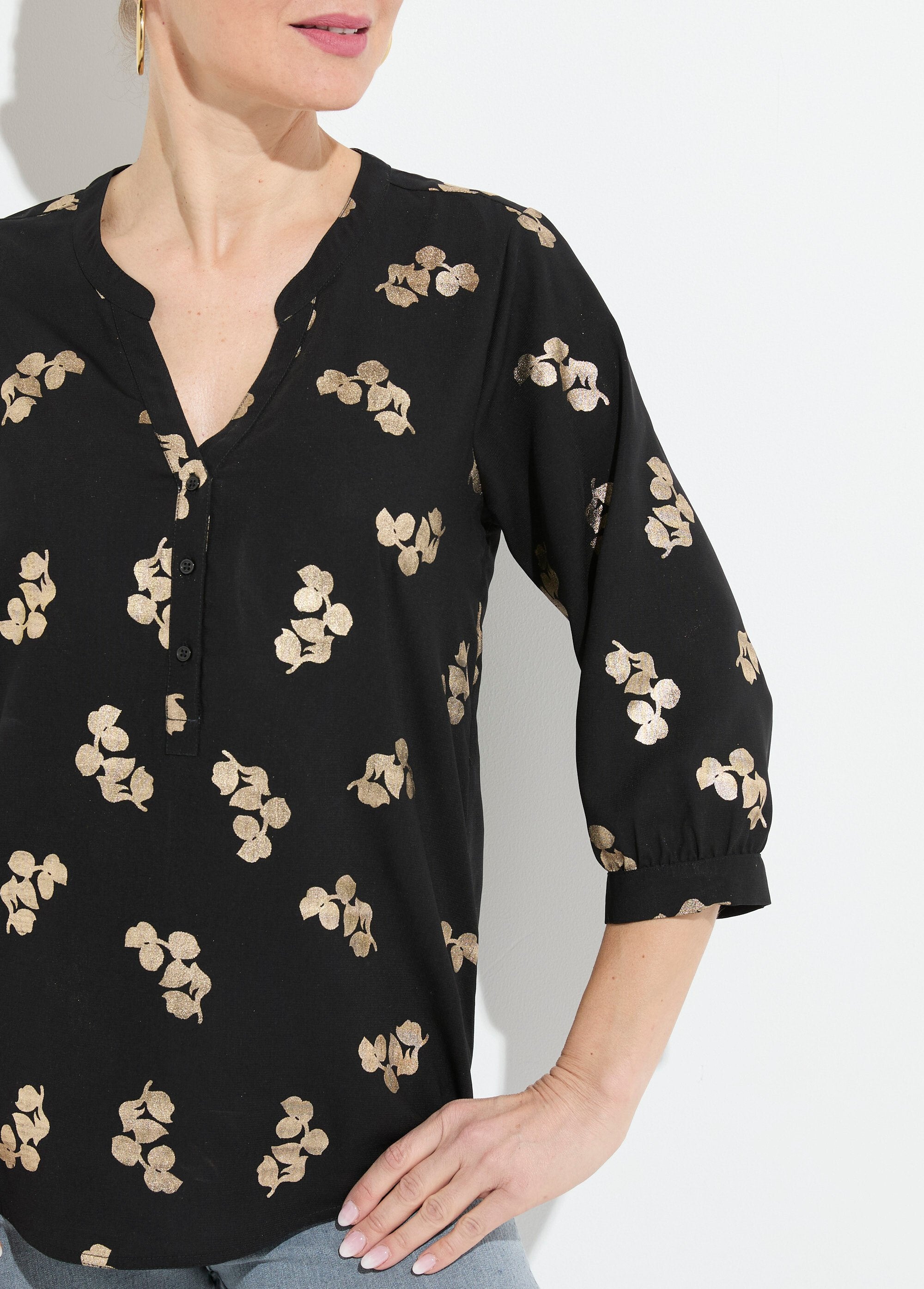 Túnica_holgada_abotonada_con_mangas_largas_3/4_Negro_DE1_slim