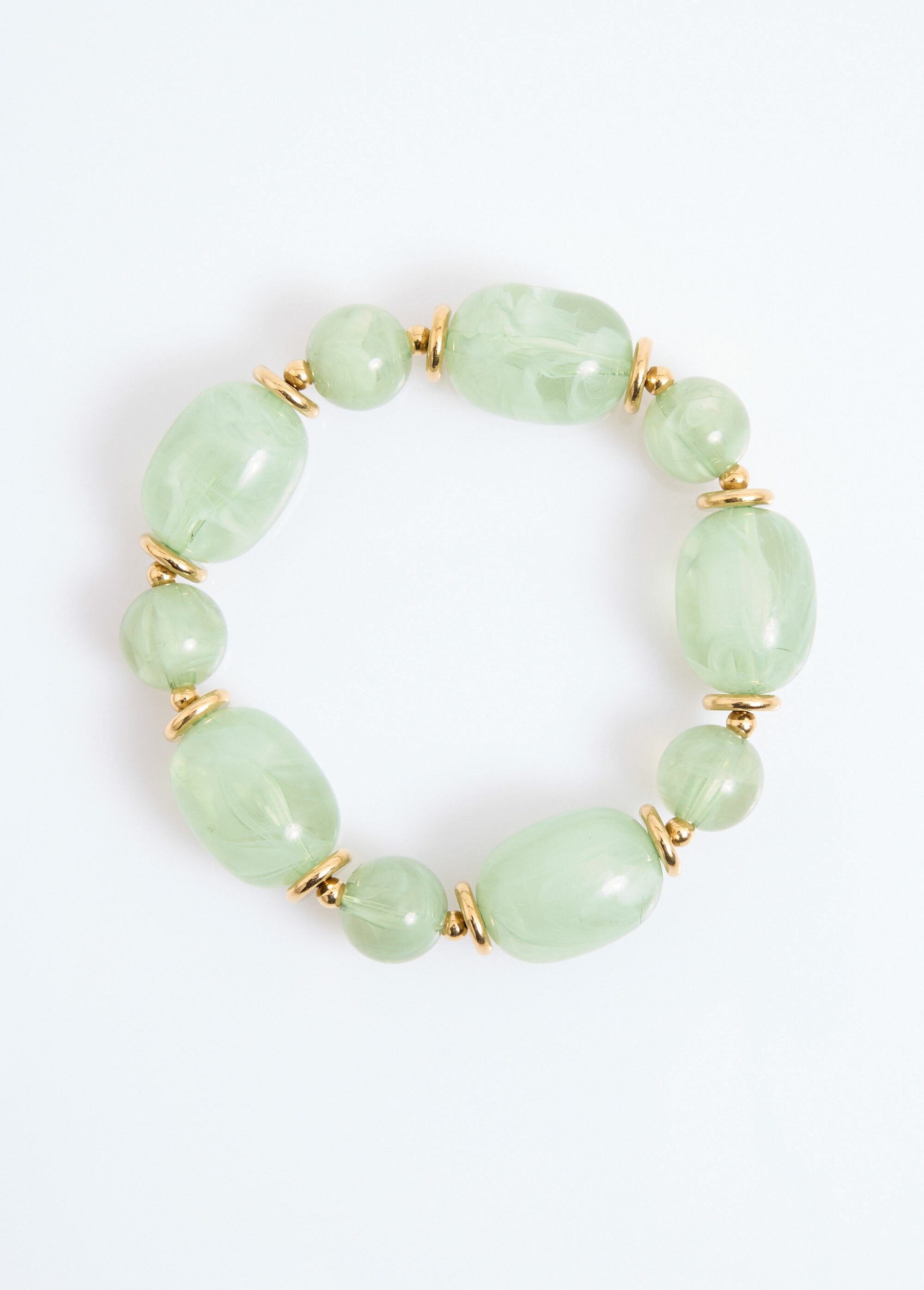 Bracelet_perles_ovales,_résine_et_métal_Vert_DE1_slim