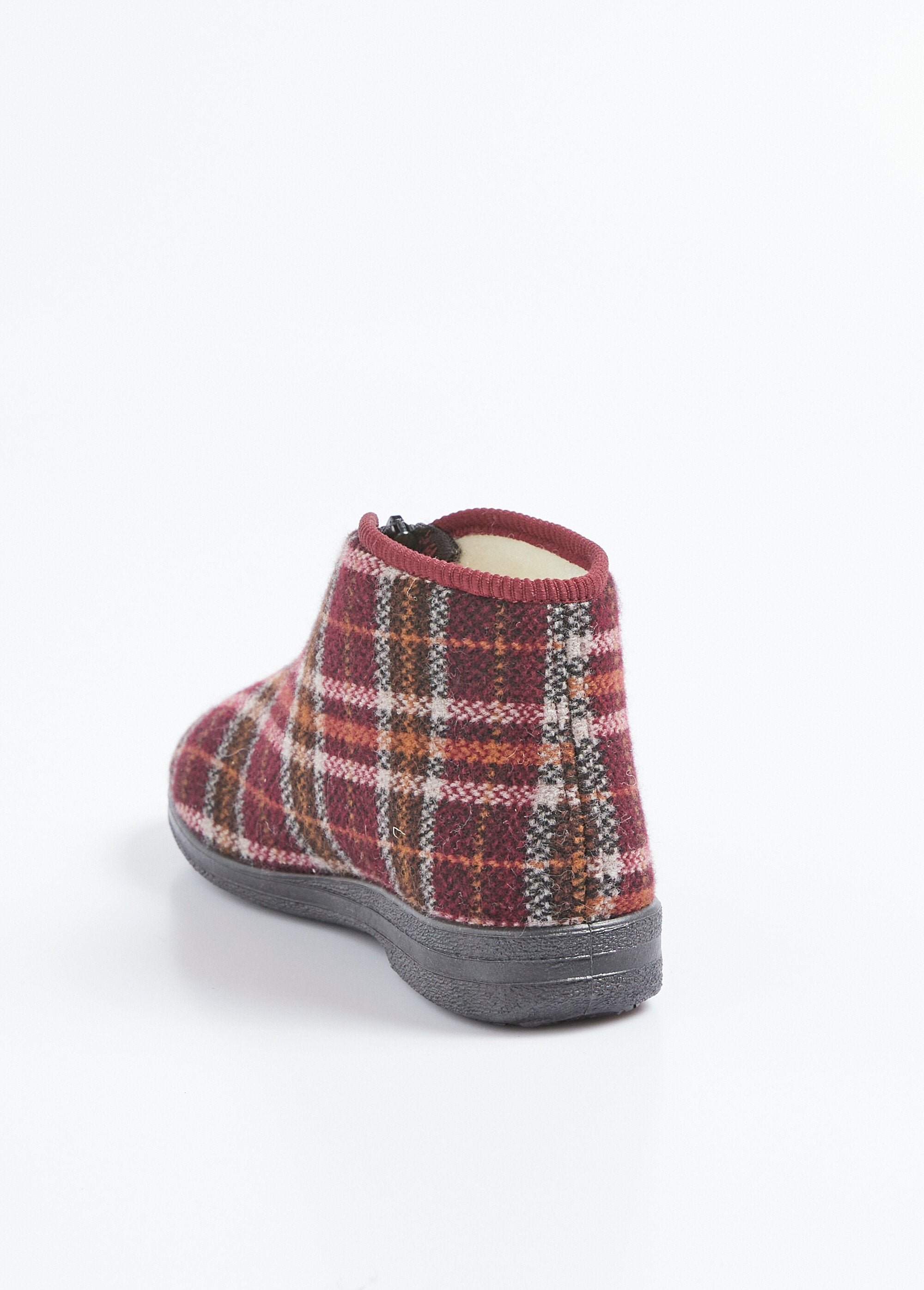 Zapatillas_altas_con_cremallera_y_ancho_confort_escocés_Burdeos_DO1_slim