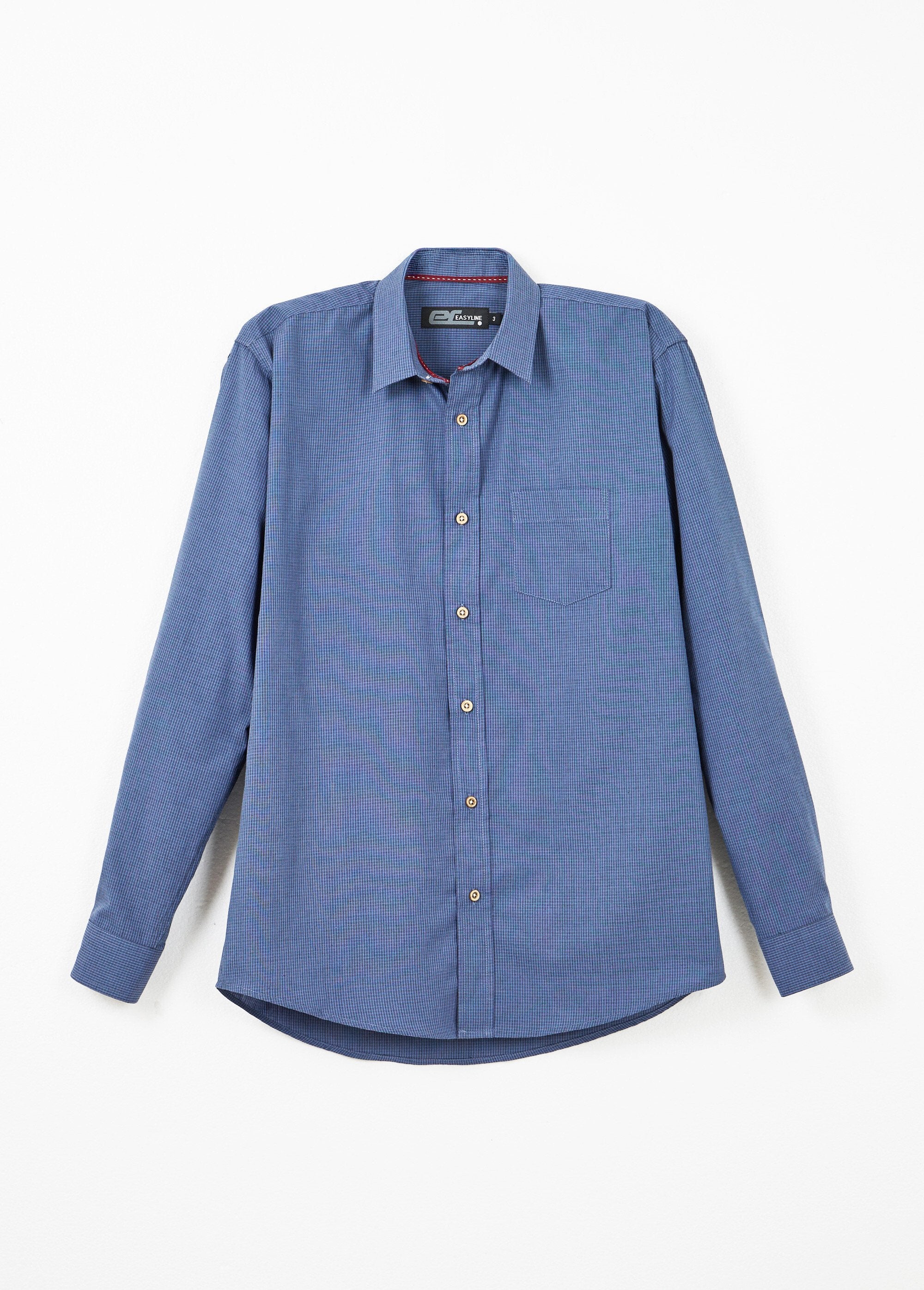 Camisa_de_manga_larga_con_microcuadros_Azul_AP1_slim