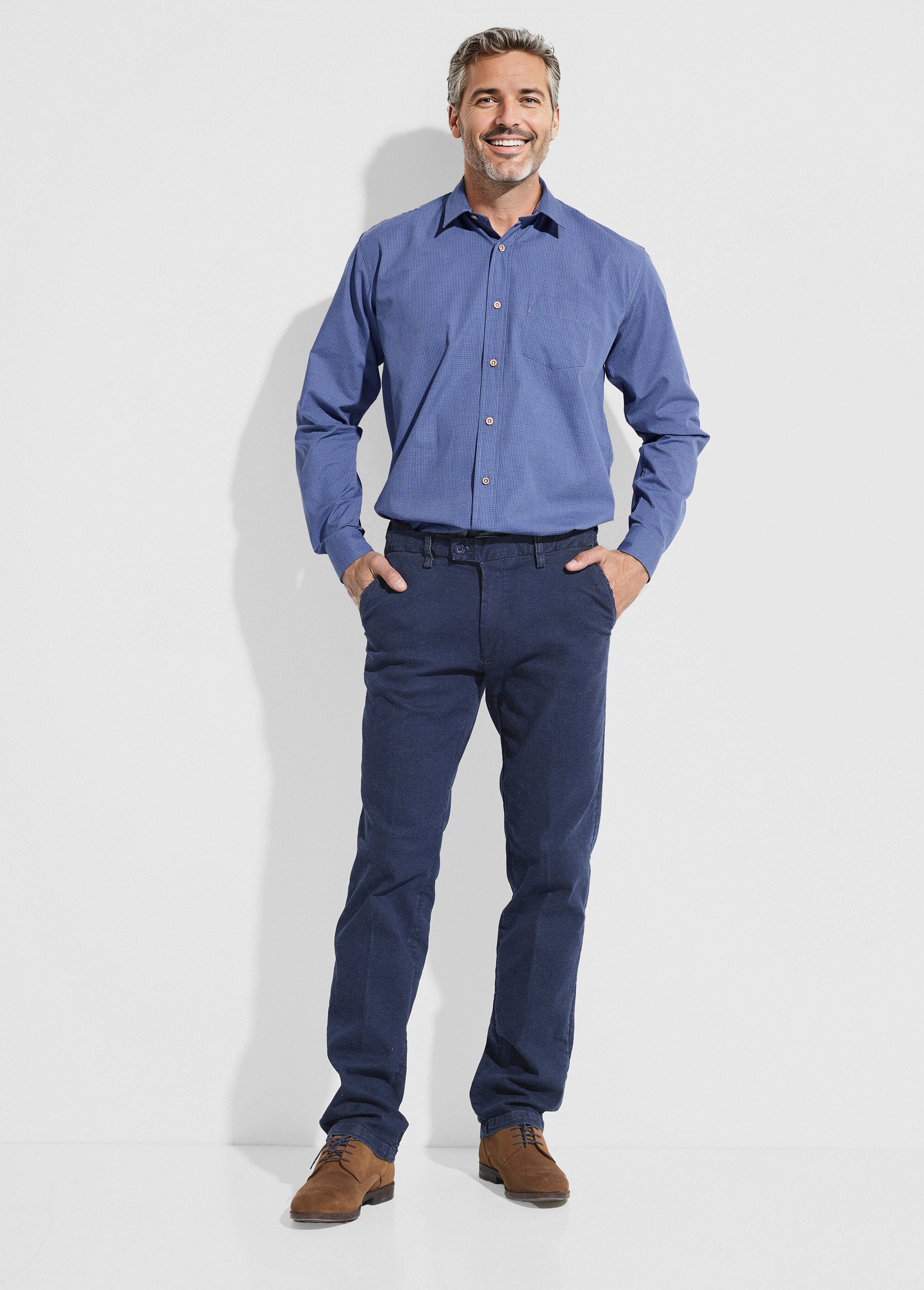 Camisa_de_manga_larga_con_microcuadros_Azul_SF1_slim