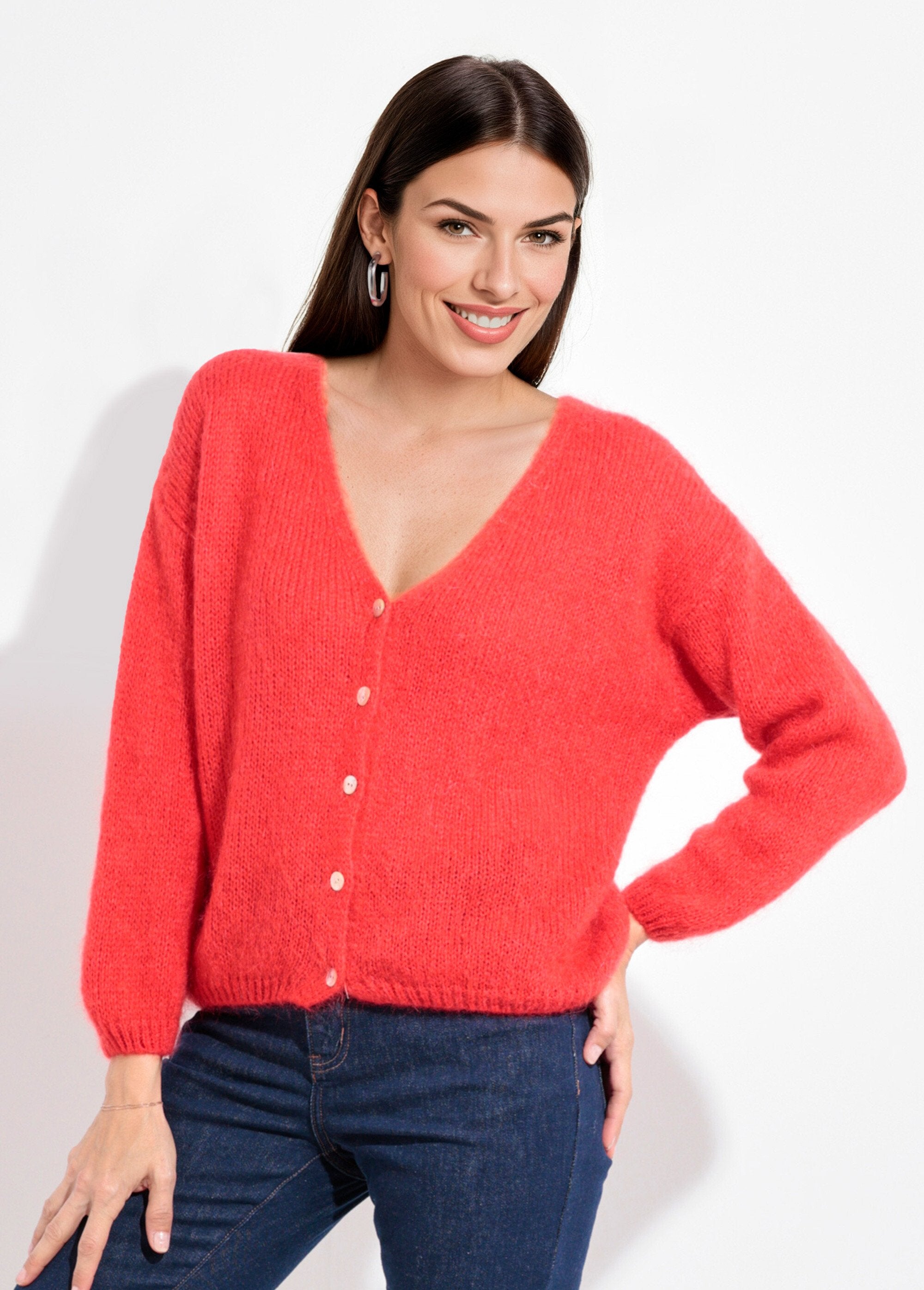 Cárdigan_de_punto_de_mohair_suave_y_cálido_con_cuello_en_V_Rojo_coral_FA1_slim