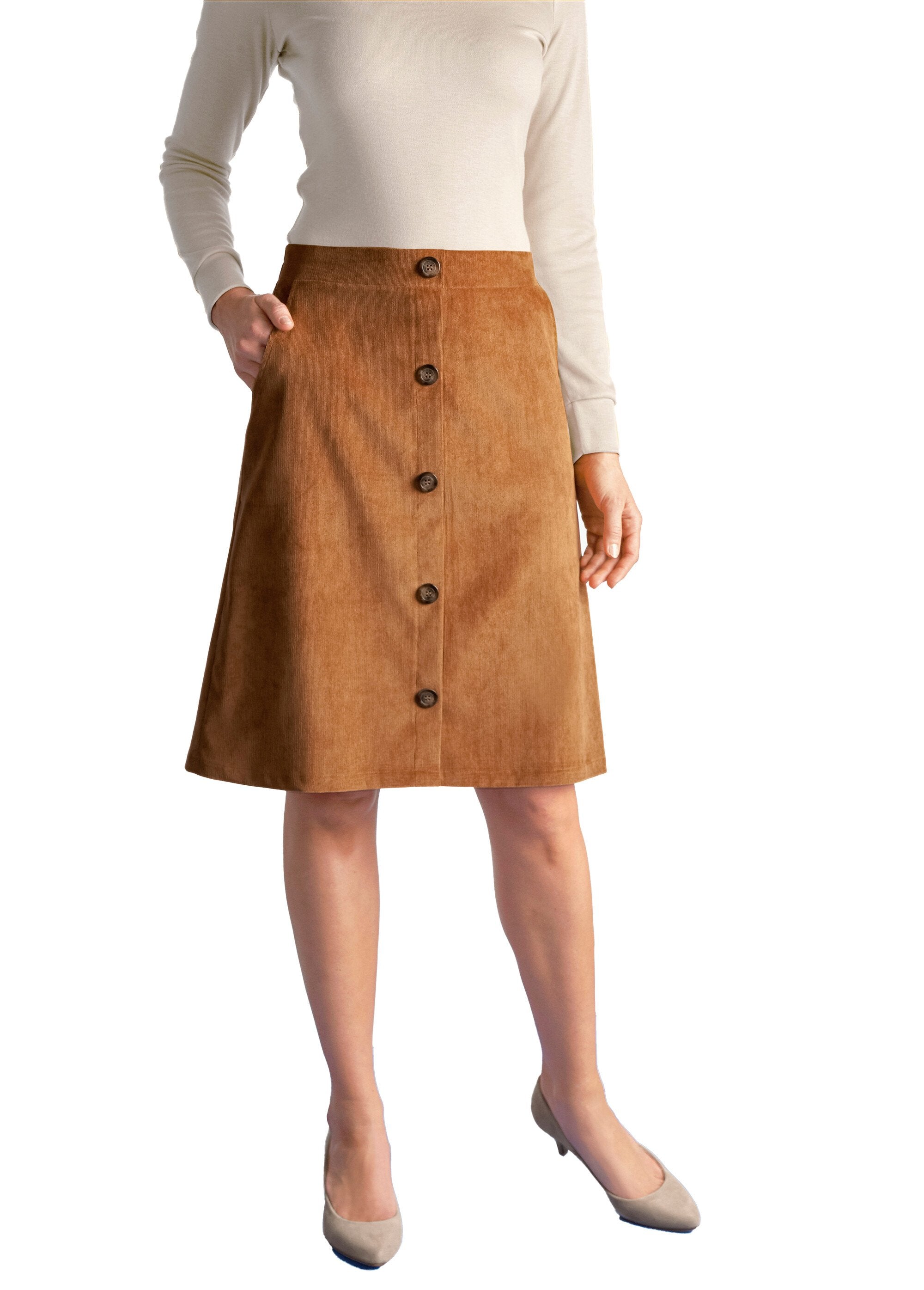 Falda_MORPHOSTYLE_en_terciopelo_milleraies_Caramelo_FA1_slim