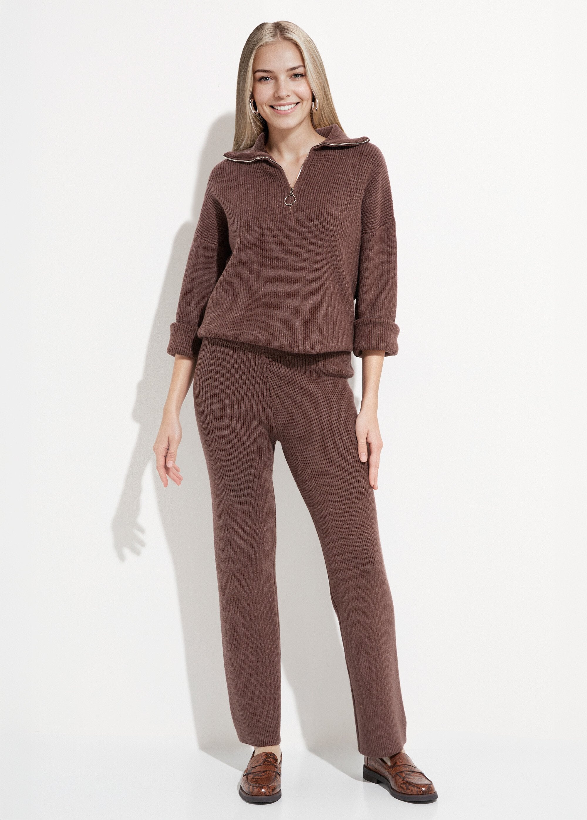 Pantalones_cómodos_de_punto_acanalado_Chocolate_SF1_slim
