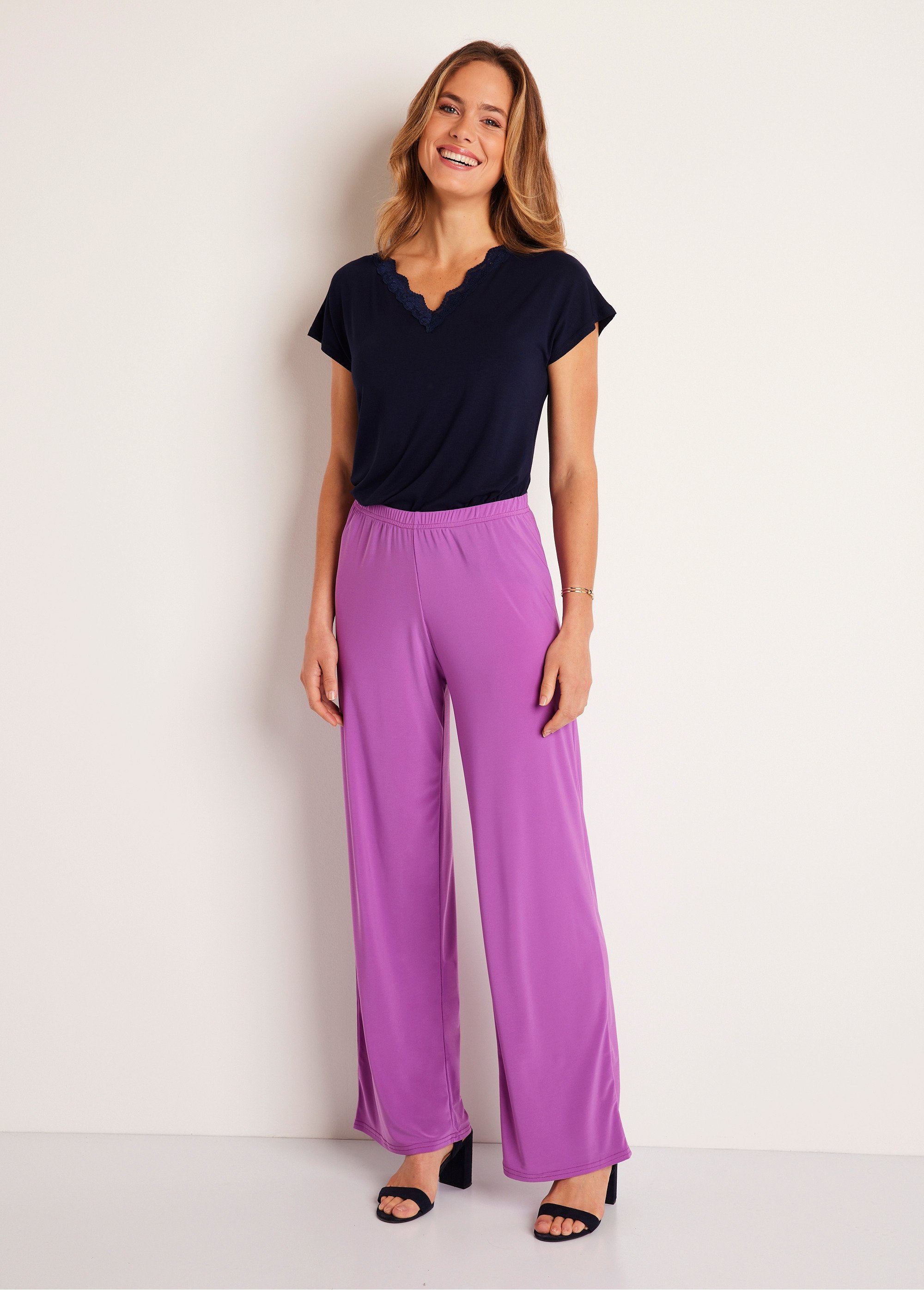 Pantalones_fluidos_de_malla_con_cintura_elástica_Morado_liso_SF1_slim