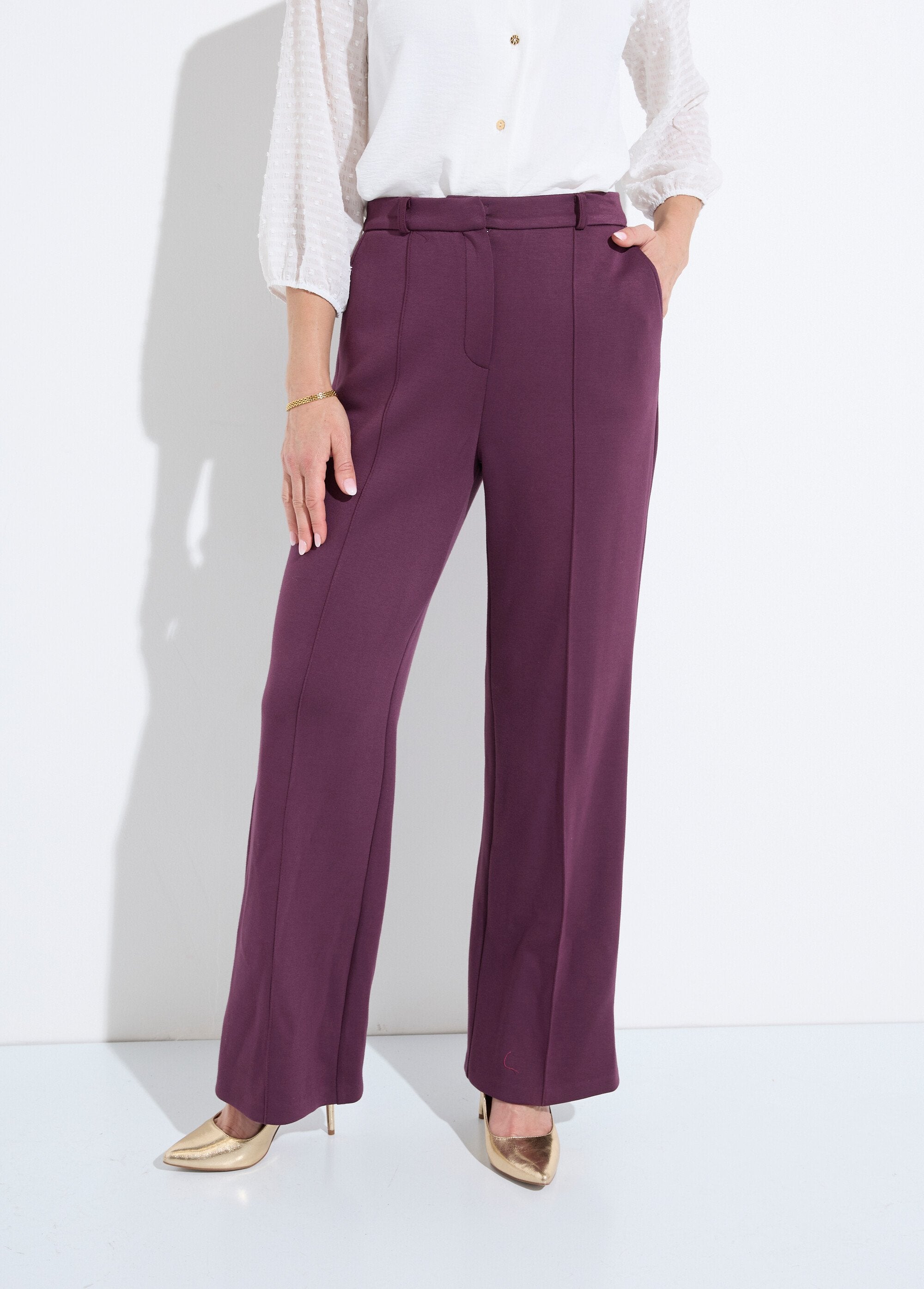 Pantalon_structuré_de_ville_maille_milano_unie_Prune_FA1_slim