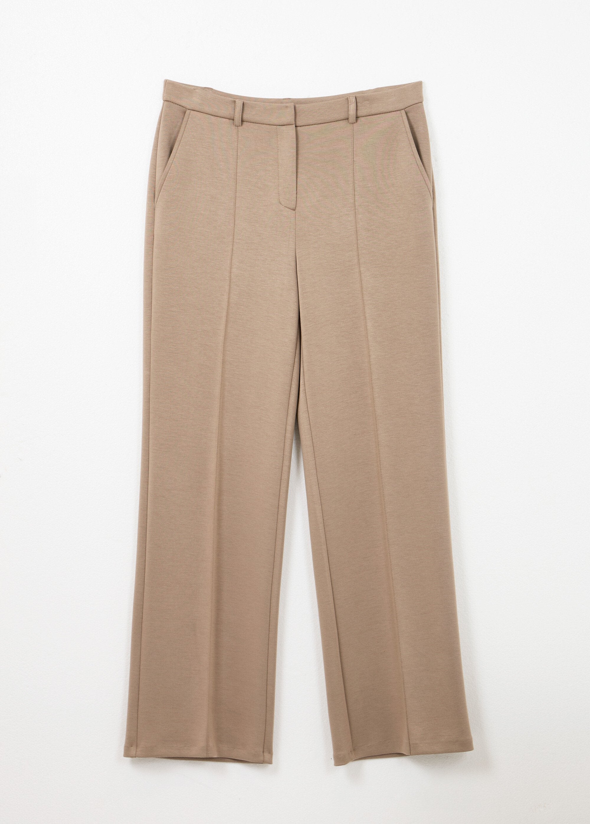 Pantalon_structuré_de_ville_maille_milano_unie_Beige_AP1_slim