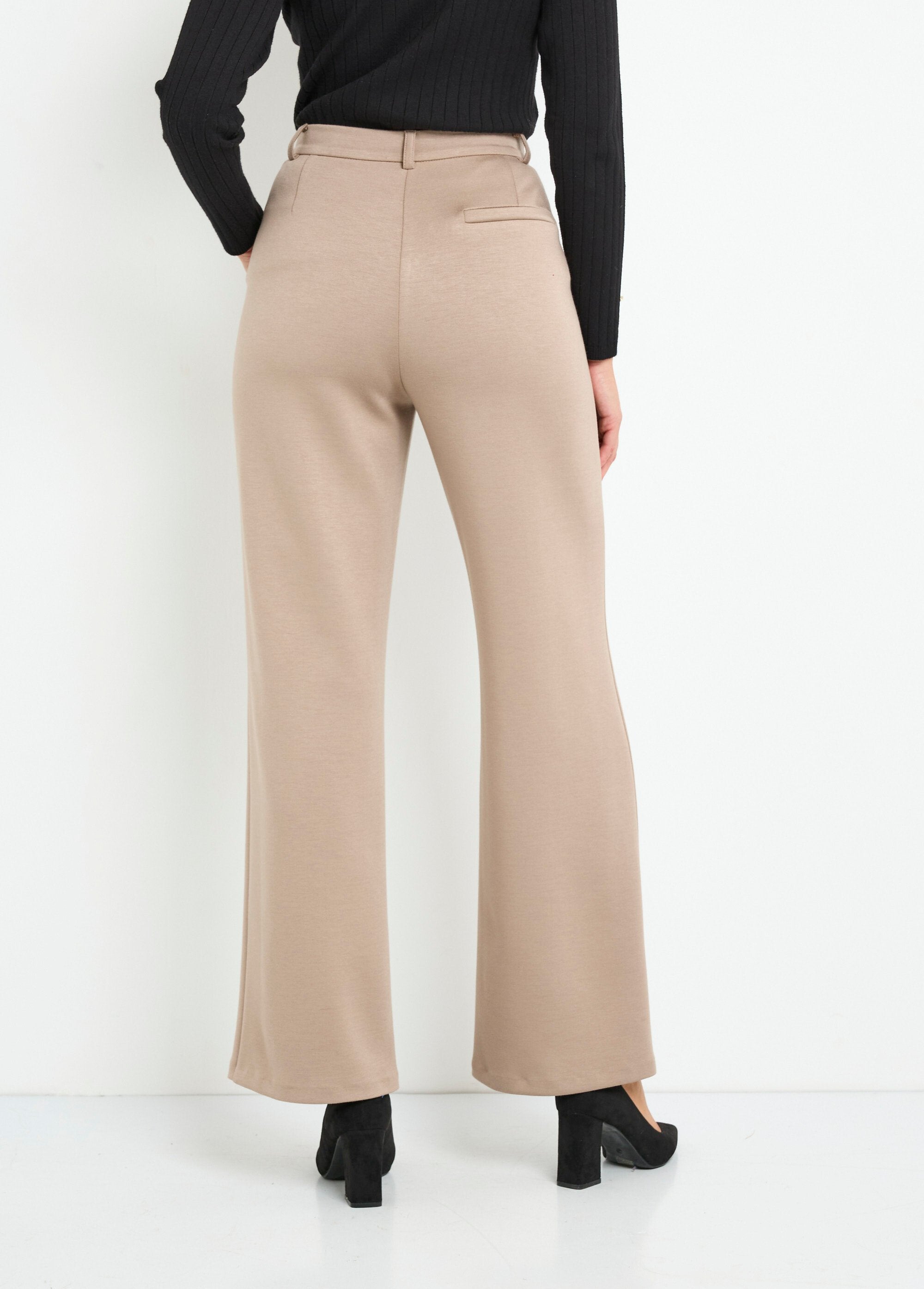 Pantalon_structuré_de_ville_maille_milano_unie_Beige_DO1_slim