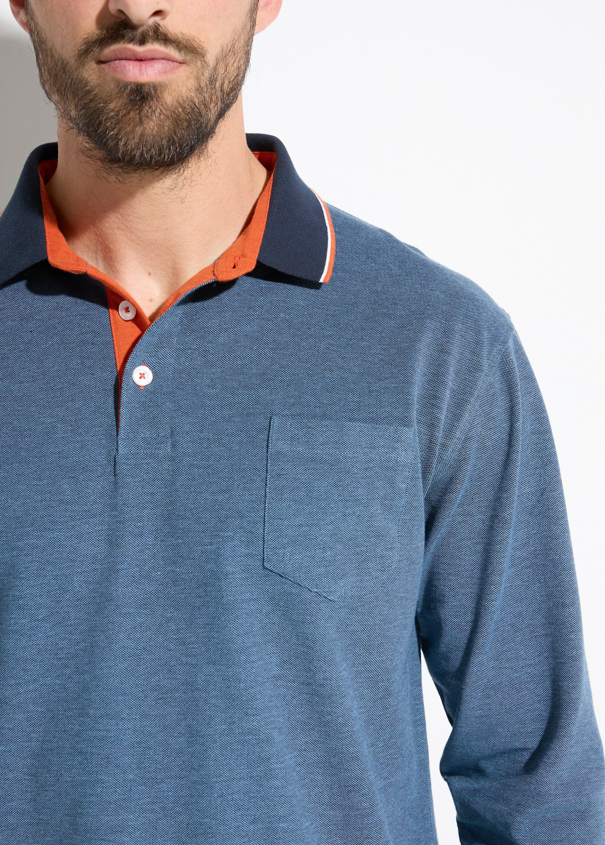Polo_de_punto_piqué_de_algodón_de_manga_larga_Azul_DE1_slim