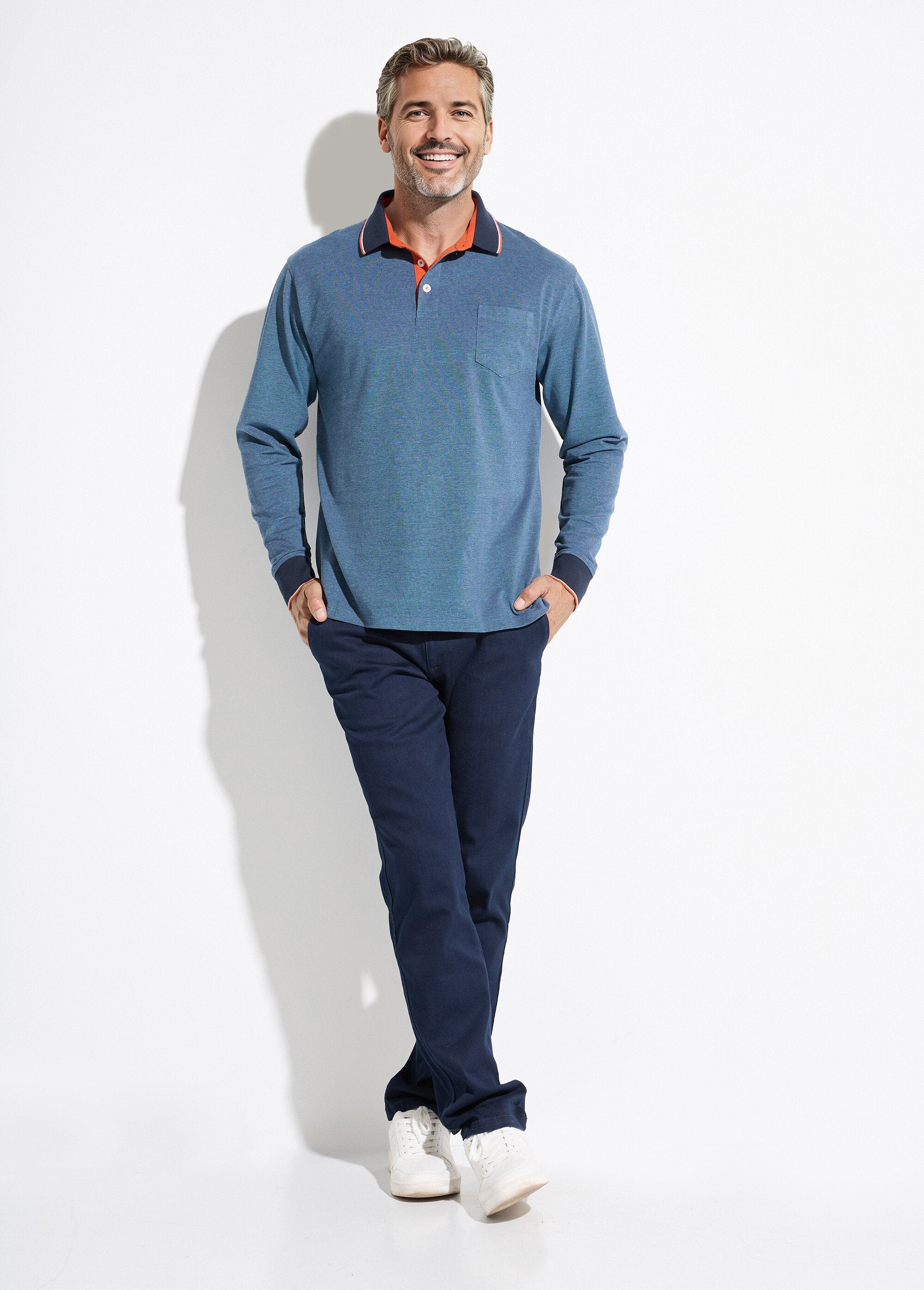 Polo_de_punto_piqué_de_algodón_de_manga_larga_Azul_SF1_slim