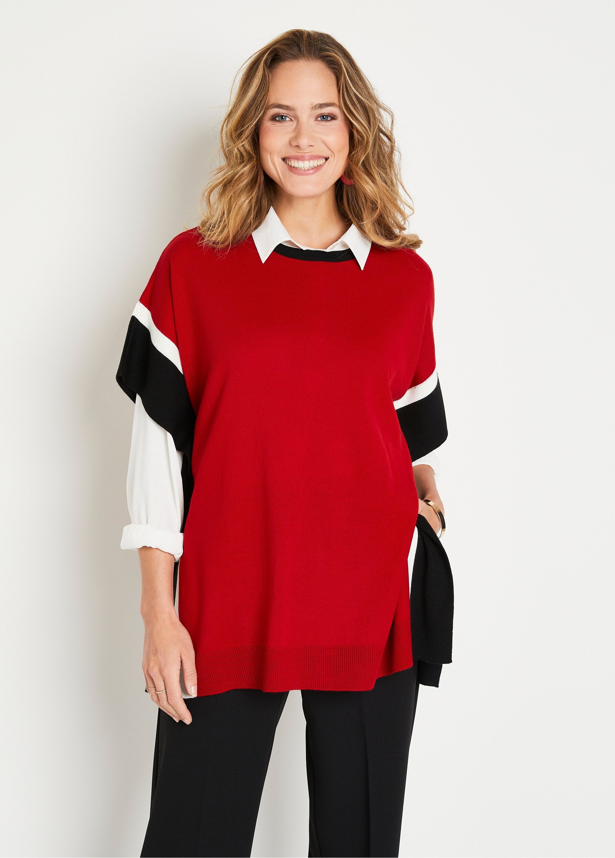 Jersey_poncho_largo_liso_Rouge_et_noir_FA1_slim