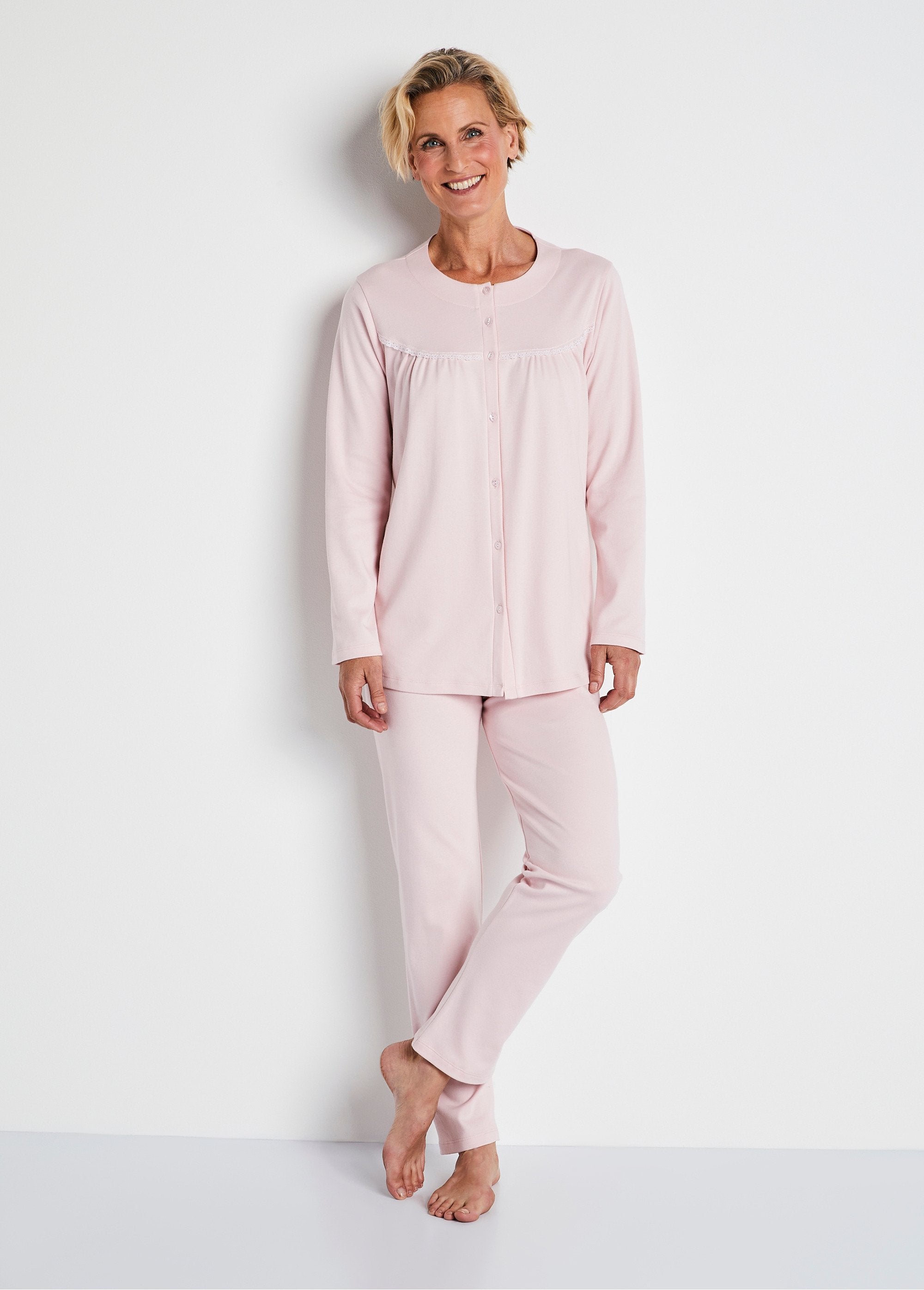 Pijama_punto_interlock_liso_encaje_Rosa_FA1_slim