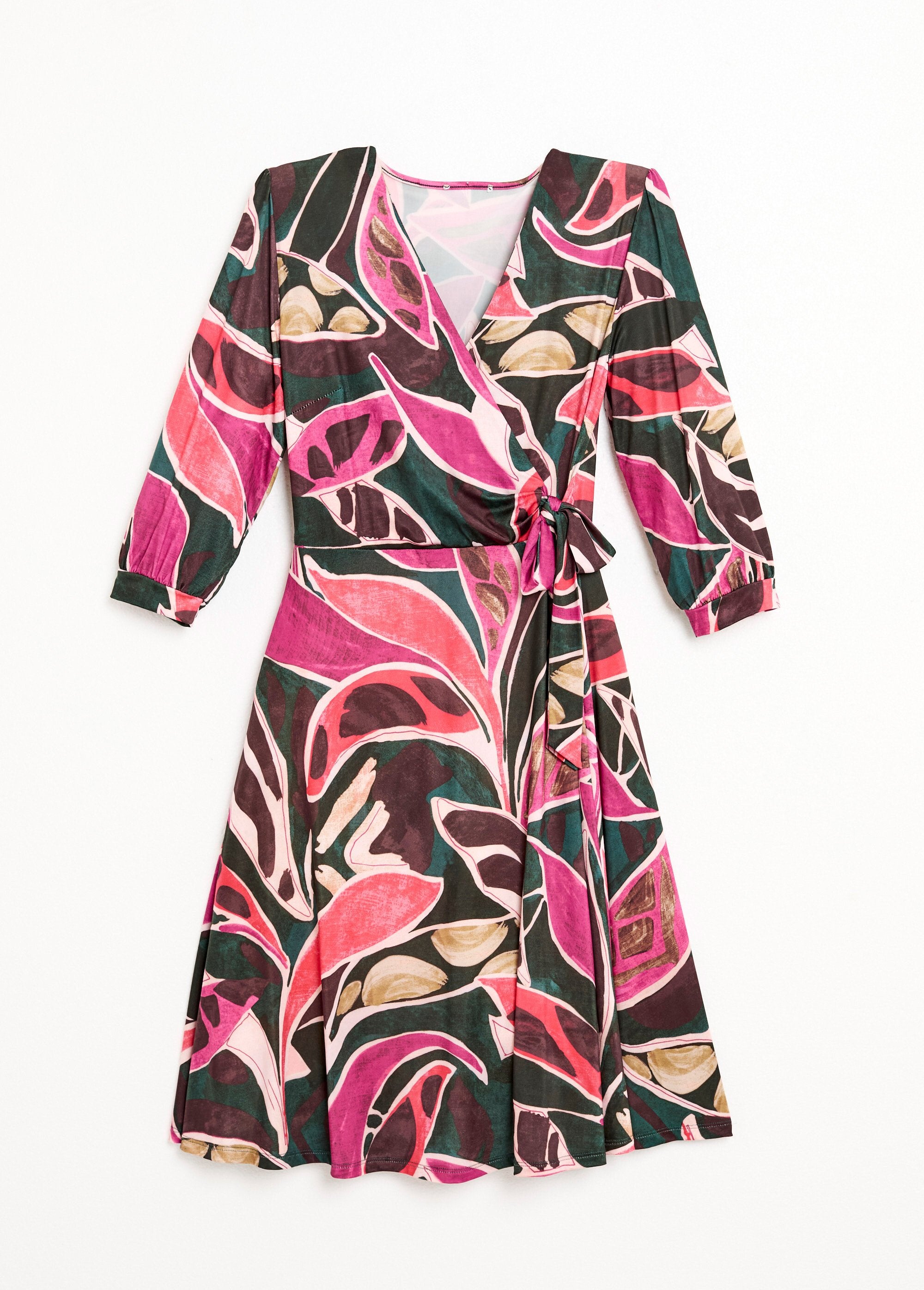Vestido_cruzado_corto_y_acampanado_con_mangas_3/4_Multicolor_AP1_slim