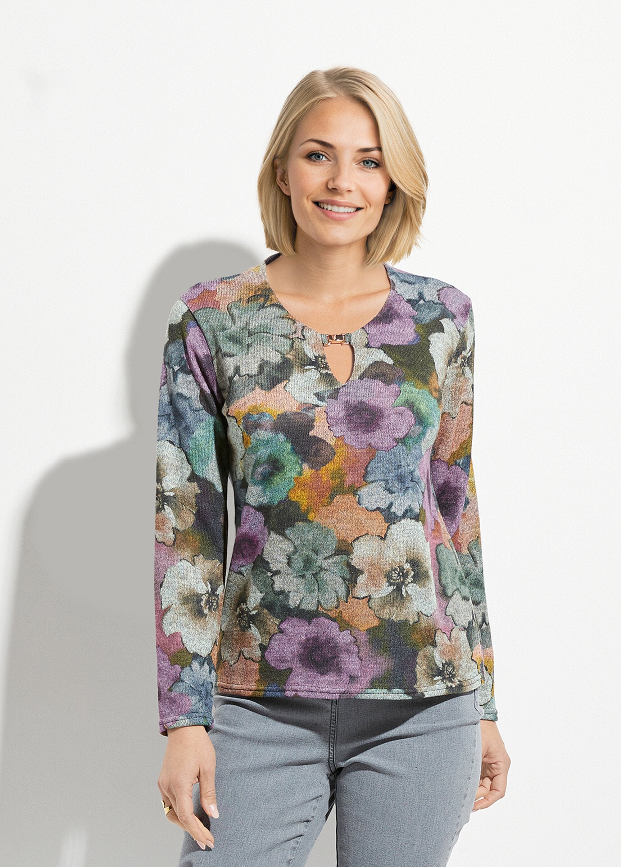 T-shirt_chaud_imprimé_encolure_ronde_bijou_Gris_et_parme_FA1_slim