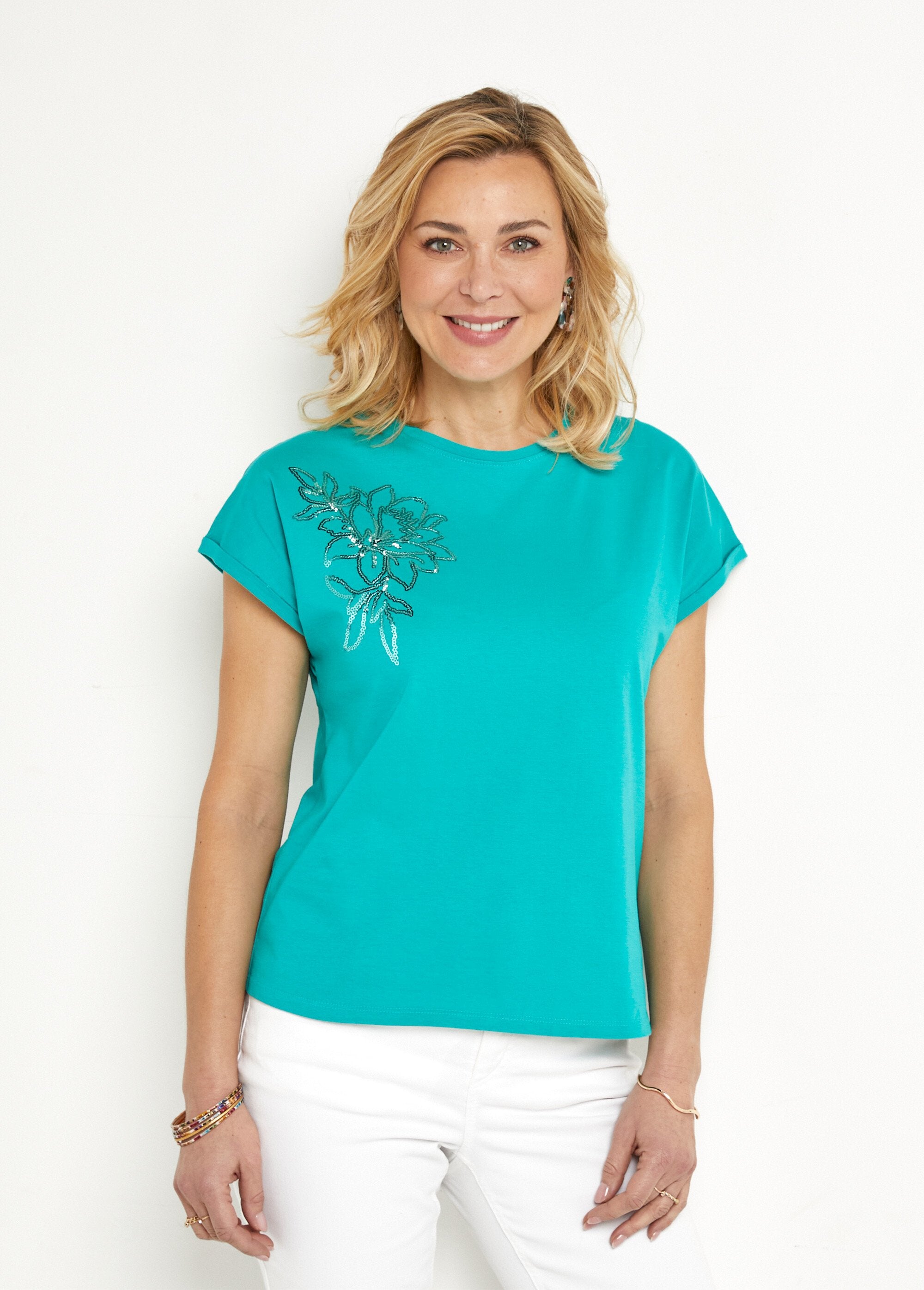 Camiseta_de_algodón_lisa_con_mangas_cortas_y_lentejuelas._Turquesa_FA1_slim