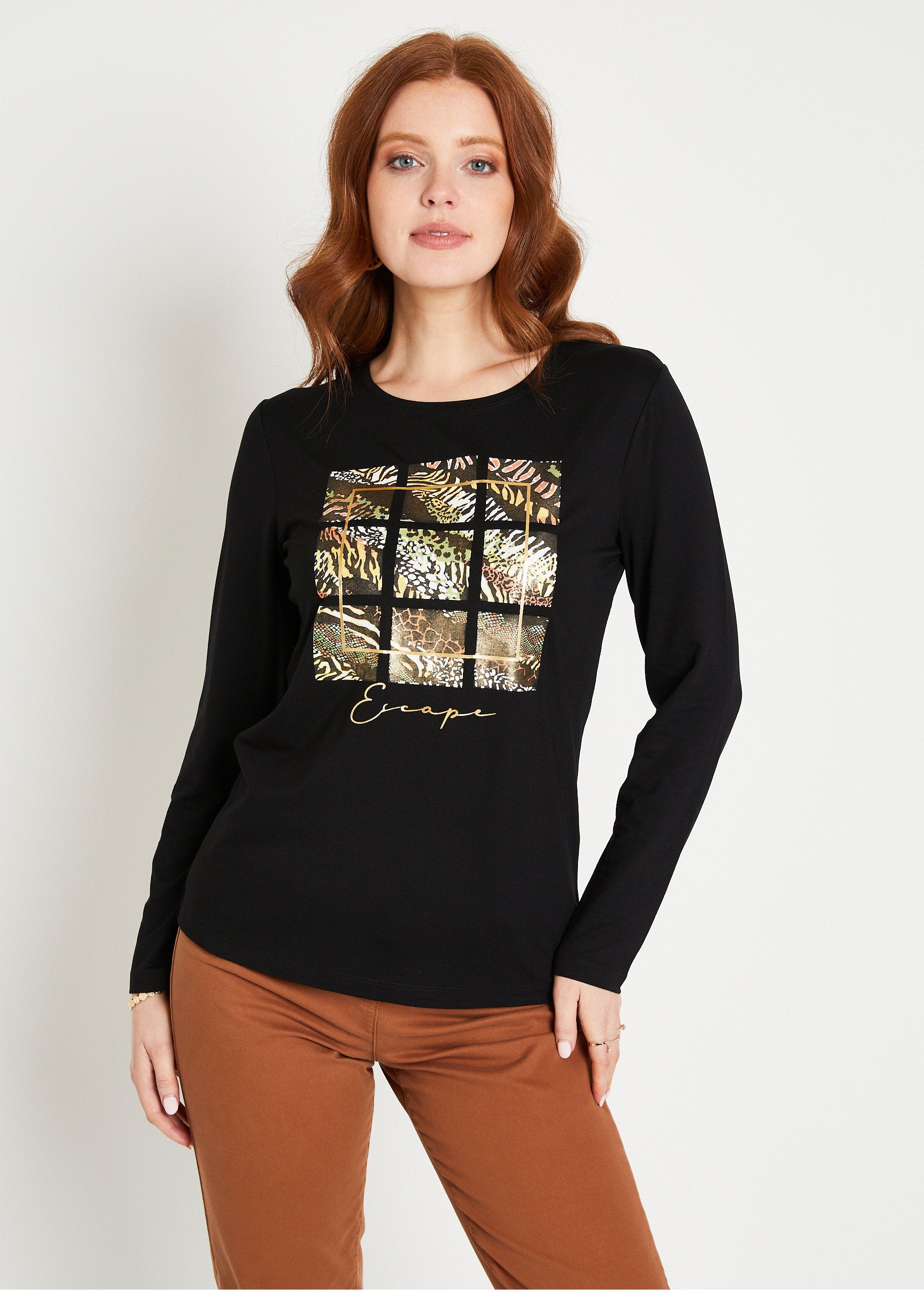 Camiseta_lisa_de_manga_larga_Noir_et_beige_FA1_slim