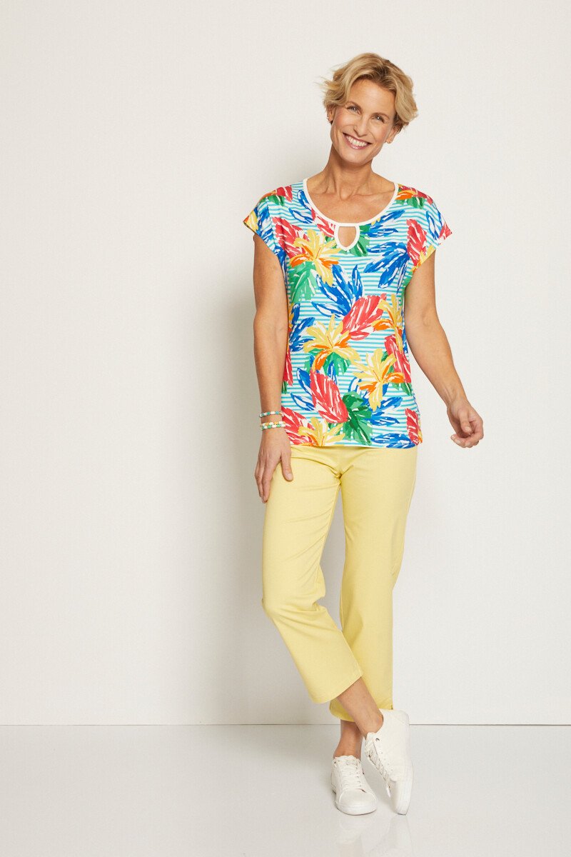 T-shirt_imprimé_manches_courtes_kimono_Multicolore_SF1_slim